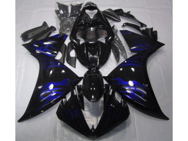 Black & Blue Flame 2009-2011 R1 Motorcycle Fairing
