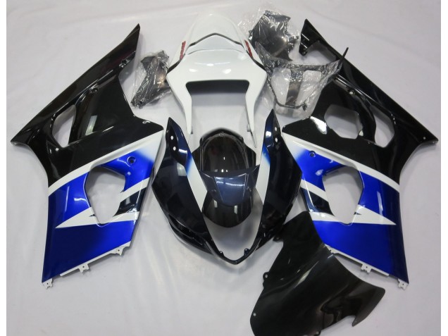 Black Blue and White 2003-2004 GSXR 1000 Motorcycle Fairing
