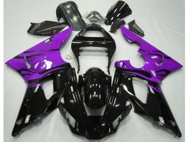 Black Flame & Purple 2000-2001 R1 Motorcycle Fairing