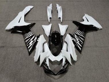 Black White and Silver 2011-2024 GSXR 600-750 Motorcycle Fairing