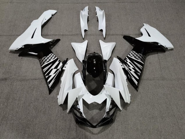 Black White and Silver 2011-2024 GSXR 600-750 Motorcycle Fairing