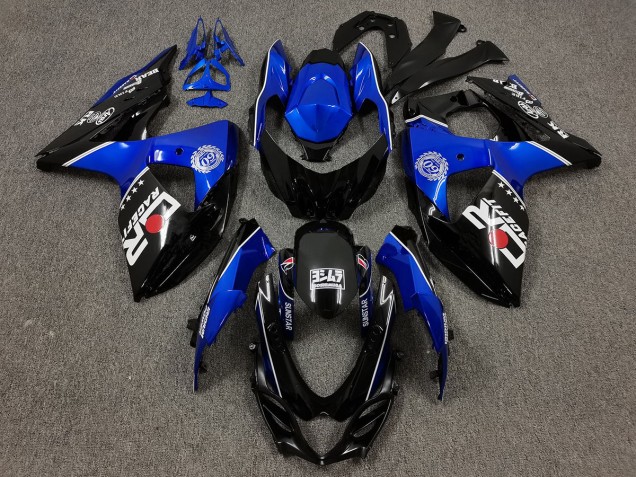Black and Blue with Custom Logos 2009-2016 GSXR 1000 Motorcycle Fairing