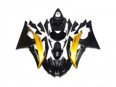 Black and Gold Gloss 2008-2016 R6 Motorcycle Fairing