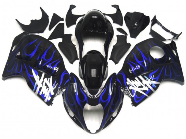Black with Deep Blue Flame 1997-2007 GSXR 1300 Hayabusa Motorcycle Fairing