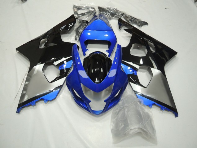 Blue Black and Silver 2004-2005 GSXR 600-750 Motorcycle Fairing