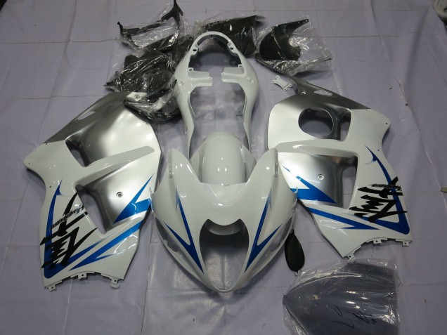 Blue White and Silver 1997-2007 GSXR 1300 Hayabusa Motorcycle Fairing