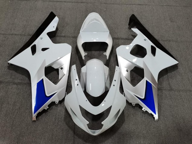 Blue White and Silver Style 2004-2005 GSXR 600-750 Motorcycle Fairing