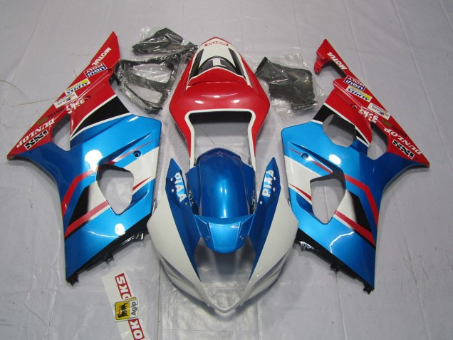 Blue and Red 2003-2004 GSXR 1000 Motorcycle Fairing