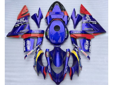 Blue and Red Trickstar 2004-2005 ZX10R Motorcycle Fairing
