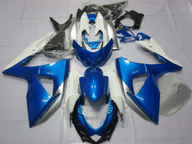 Blue and White 2009-2016 GSXR 1000 Motorcycle Fairing