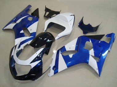 Blue and White OEM Style 2001-2003 GSXR 600-750 Motorcycle Fairing
