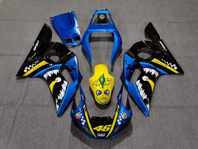 Blue and Yellow Shark 1998-2002 R6 Motorcycle Fairing