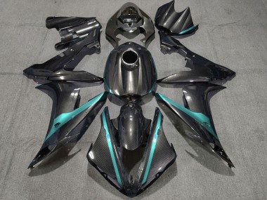 Carbon Fiber Style w Light Blue 2004-2006 R1 Motorcycle Fairing