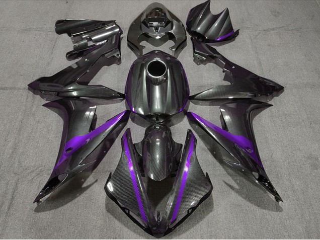 Carbon Fiber Style w Purple 2004-2006 R1 Motorcycle Fairing