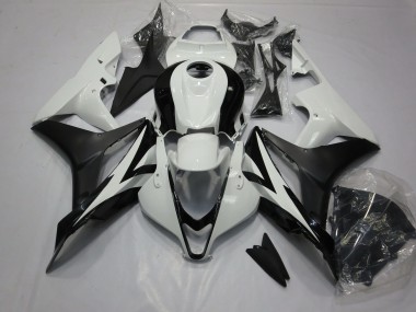 Clean Black and White 2007-2008 CBR600RR Motorcycle Fairing