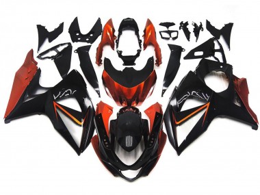 Custom Orange and Black with Silver inlay 2009-2016 GSXR 1000 Motorcycle Fairing