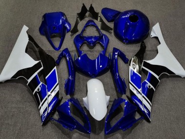 Dark Blue and White Custom 2008-2016 R6 Motorcycle Fairing
