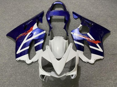 Deep Blue and White 2001-2003 CBR600 F4i Motorcycle Fairing