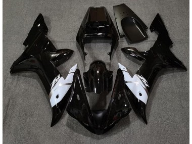 Gloss Black White and Silver 2002-2003 R1 Motorcycle Fairing