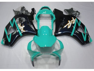 Gloss Black and Cyan 2002-2003 CBR954RR Motorcycle Fairing