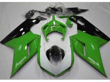 Gloss Green & White 2007-2014 Ducati 848 1098 1198 Motorcycle Fairing