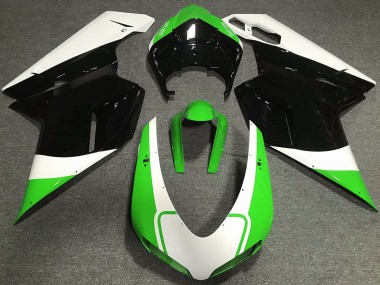 Gloss Green White and Black 2007-2014 Ducati 848 1098 1198 Motorcycle Fairing