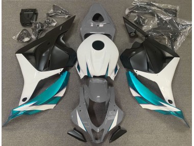 Gloss Grey White and Light Blue 2009-2012 CBR600RR Motorcycle Fairing