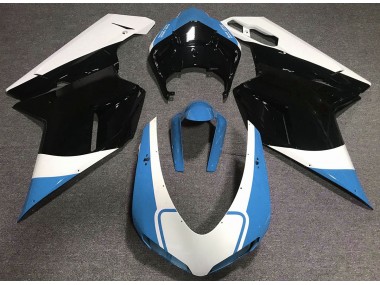 Gloss Light Blue White and Black 2007-2014 Ducati 848 1098 1198 Motorcycle Fairing