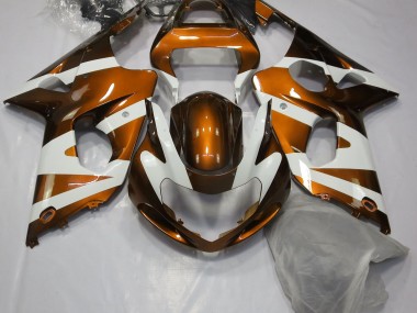Gloss Orange & White 2000-2002 GSXR 1000 Motorcycle Fairing