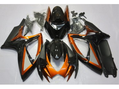 Gloss Orange and Black 2006-2007 GSXR 600-750 Motorcycle Fairing