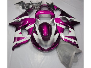 Gloss Pink & White 2000-2002 GSXR 1000 Motorcycle Fairing