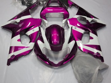 Gloss Pink & White 2000-2002 GSXR 1000 Motorcycle Fairing