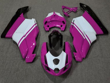 Gloss Pink & White 2003-2004 Ducati 749 999 Motorcycle Fairing