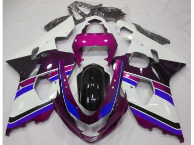 Gloss Pink and Blue 2004-2005 GSXR 600-750 Motorcycle Fairing