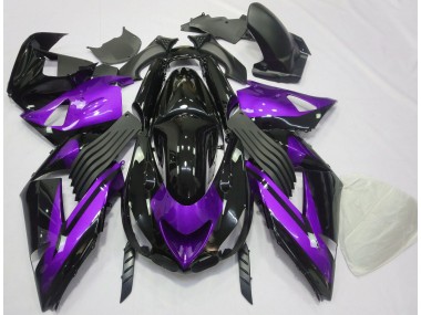 Gloss Purple and Black Plain 2006-2011 ZX14R Motorcycle Fairing