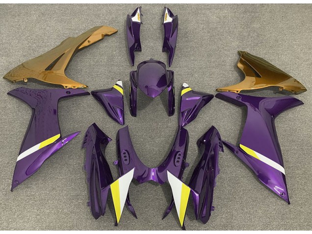 Gloss Purple and Gold 2011-2024 GSXR 600-750 Motorcycle Fairing