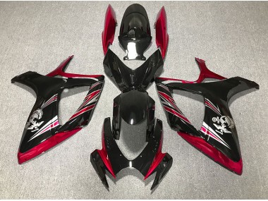 Gloss Red and Black Design 2006-2007 GSXR 600-750 Motorcycle Fairing