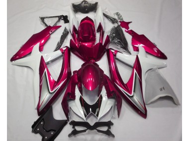 Gloss Red and White 2008-2010 GSXR 600-750 Motorcycle Fairing