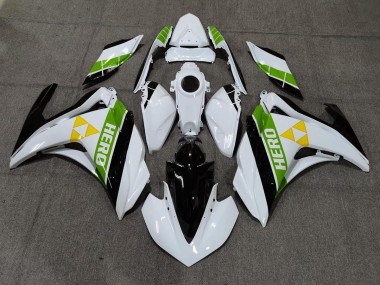 Gloss White Black and Green 2015-2018 R3 Motorcycle Fairing