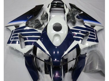 Gloss White & Blue Fade 2003-2004 CBR600RR Motorcycle Fairing