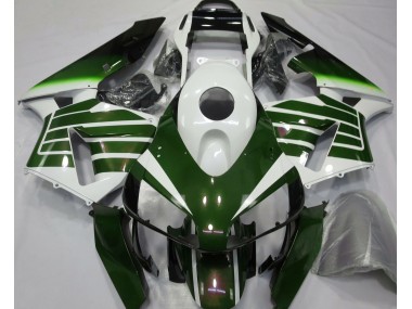 Gloss White & Green Fade 2003-2004 CBR600RR Motorcycle Fairing