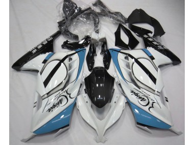 Gloss White & Light Blue 2013-2018 Ninja 300 Motorcycle Fairing
