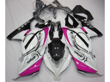 Gloss White & Pink 2013-2018 Ninja 300 Motorcycle Fairing