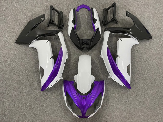 Gloss White & Purple 2012-2016 Ninja 650R Motorcycle Fairing Gloss White & Purple 2012-2016 Ninja 650R Motorcycle Fairing