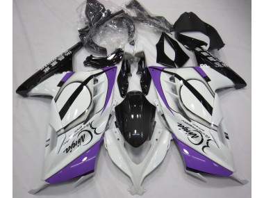 Gloss White & Purple 2013-2018 Ninja 300 Motorcycle Fairing