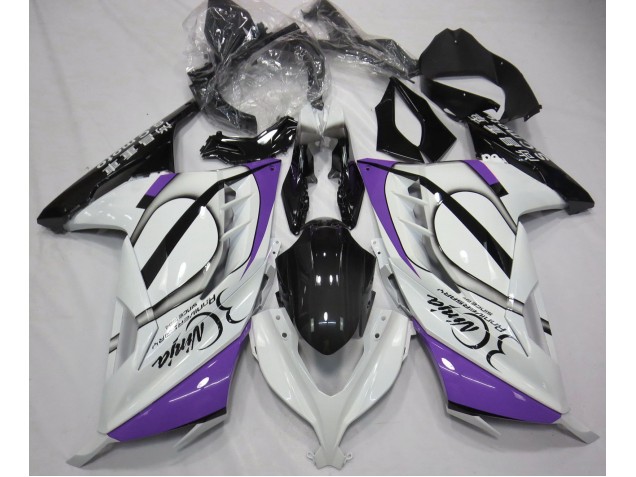 Gloss White & Purple 2013-2018 Ninja 300 Motorcycle Fairing Gloss White & Purple 2013-2018 Ninja 300 Motorcycle Fairing