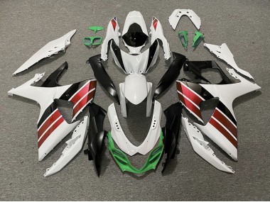 Gloss White Red Black and Green 2009-2016 GSXR 1000 Motorcycle Fairing