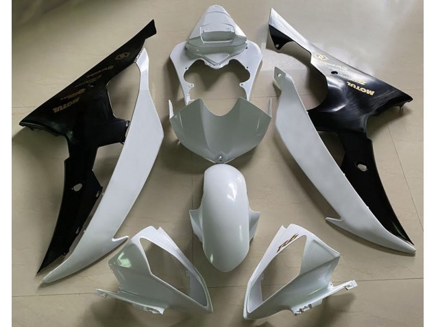 Gloss White and Black & Gold 2008-2016 R6 Motorcycle Fairing