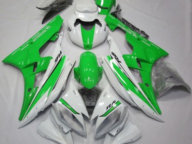 Gloss White and Green 2006-2007 R6 Motorcycle Fairing