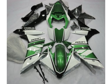 Gloss White and Green 2007-2008 R1 Motorcycle Fairing